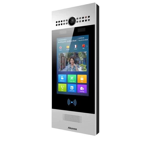 آكوڤوكس R29C – هاتف باب ذكي مزود بالذكاء الاصطناعي موديل R29C يعمل بنظام Android OS وشاشة لمس بحجم 7 بوصات وكاميرتين مدمجتين وتقنية التعرف على الوجه