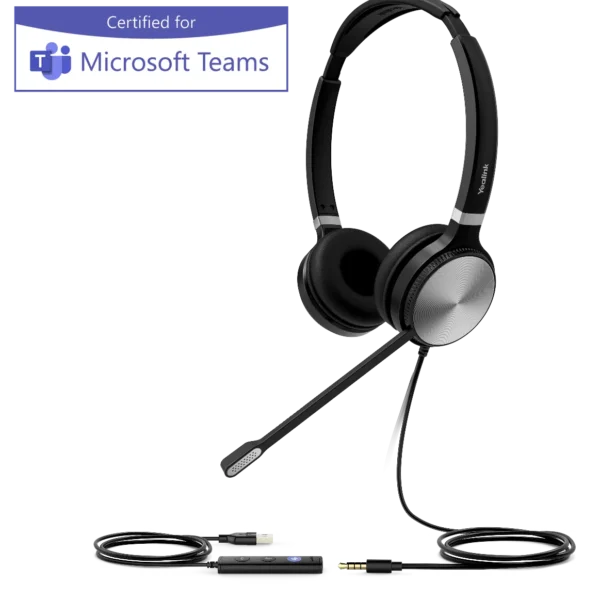 سماعة رأس سلكية يالينك UH36 Dual Teams ثنائية الأذن