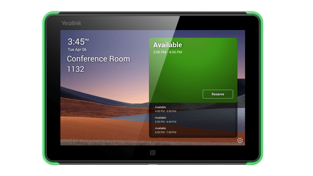 Yealink RoomPanel-Teams Microsoft Teams Certified Smart Room Booking Screen, 8 Inch Touchscreen, LED Light Strip, PoE and Wi-Fi Support - Image 2