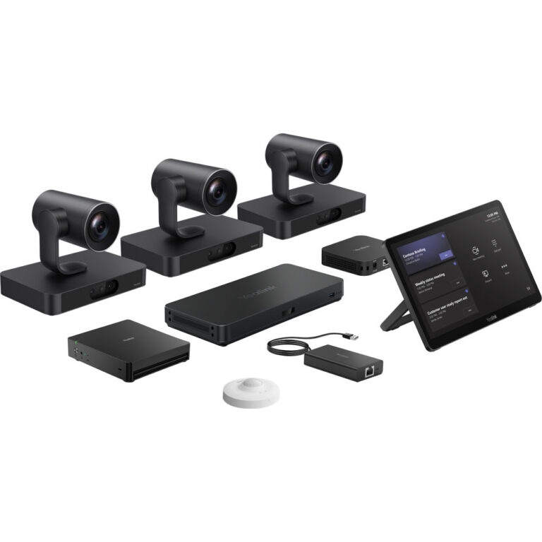 يالينك MVC S98 نظام تعاوني كامل للغرف الكبيرة يعمل بنظام ويندوز11 IoT Enterprise مع MCore 4 mini-PC وثلاث كاميرات ذكية SmartVision 80