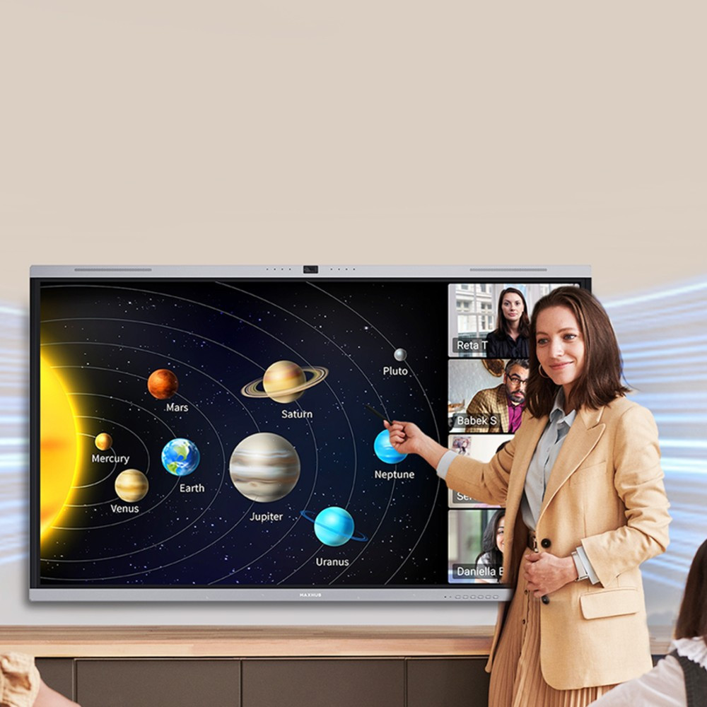 ماكس هب U7540 شاشة تفاعلية 75 إنش 4 K UHD (3840×2160) من سلسلة Education U4، مع Android 15 معتمد من Google EDLA، 50 نقطة لمس IR، ومعالج octa-core CPU مع 16GB RAM و256GB ROM.-356